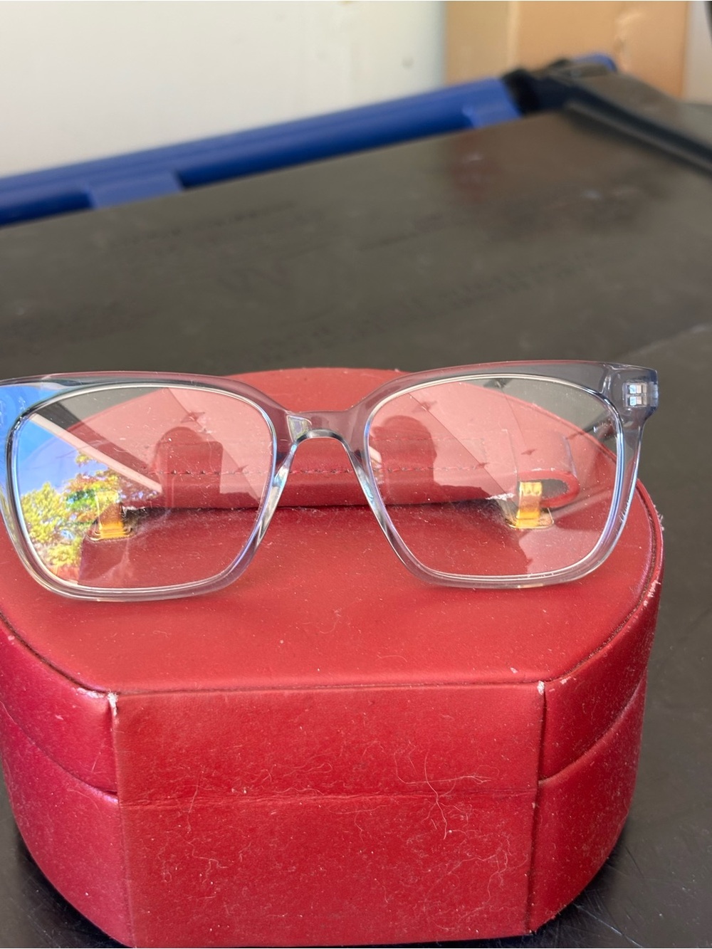 Warby Parker Hughes Clear Square Eyeglass Frames